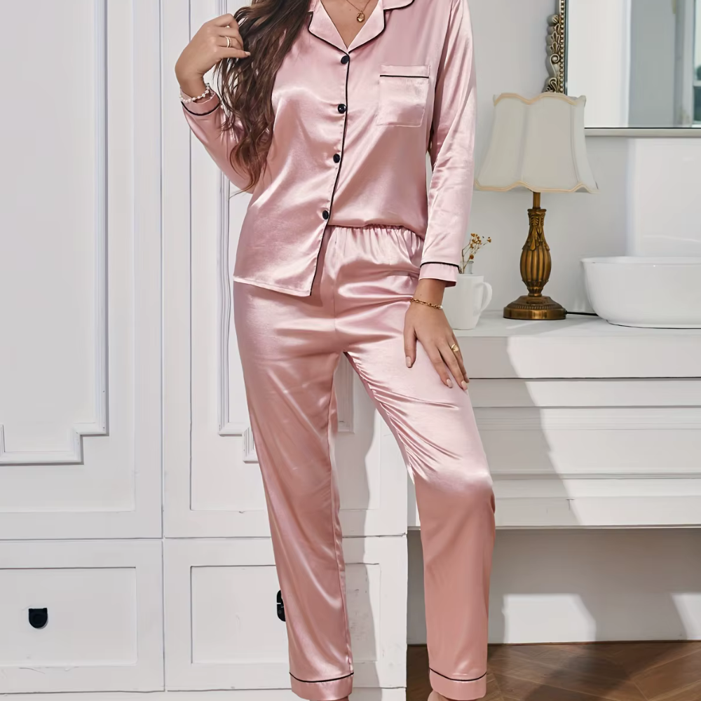 Satin Long Sleeve PJ Set