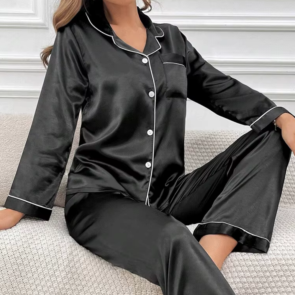 Satin Long Sleeve PJ Set