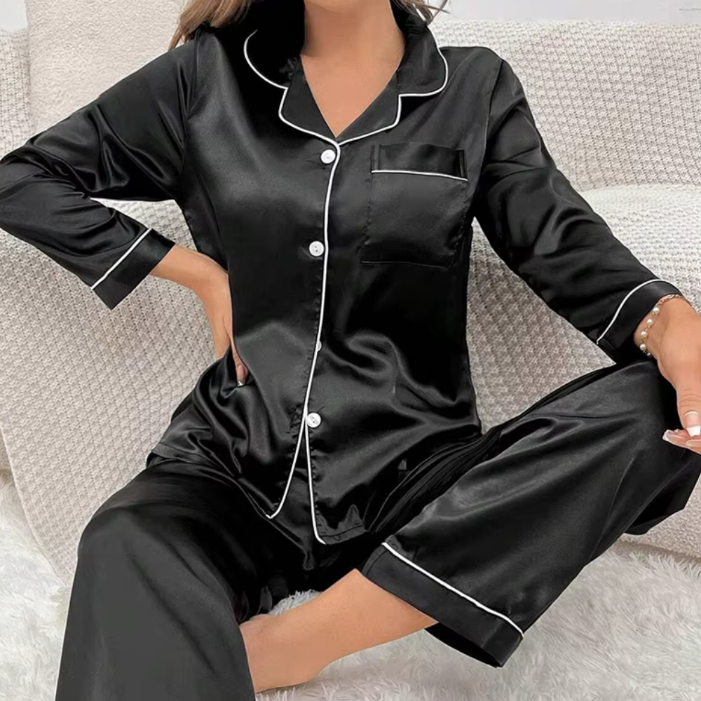 Satin Long Sleeve PJ Set