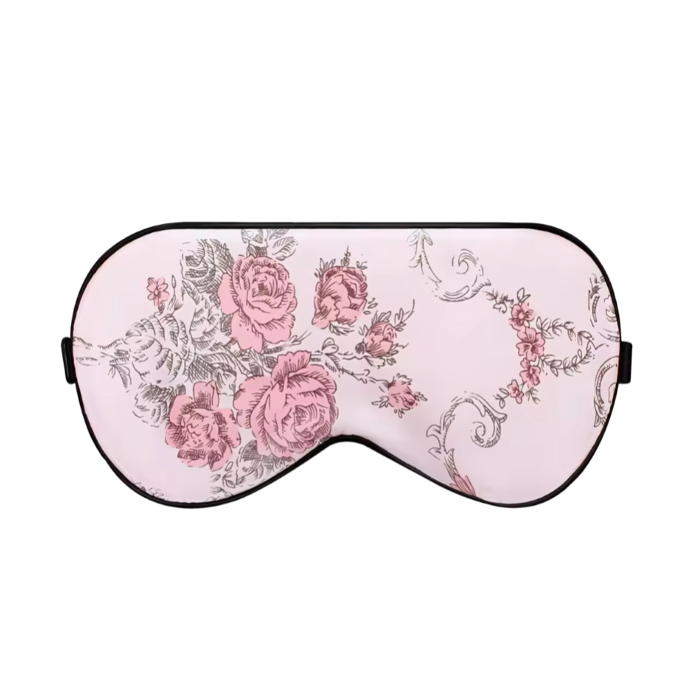 Floral Pattern Natural Pure Mulberry Silk Sleeping Mask