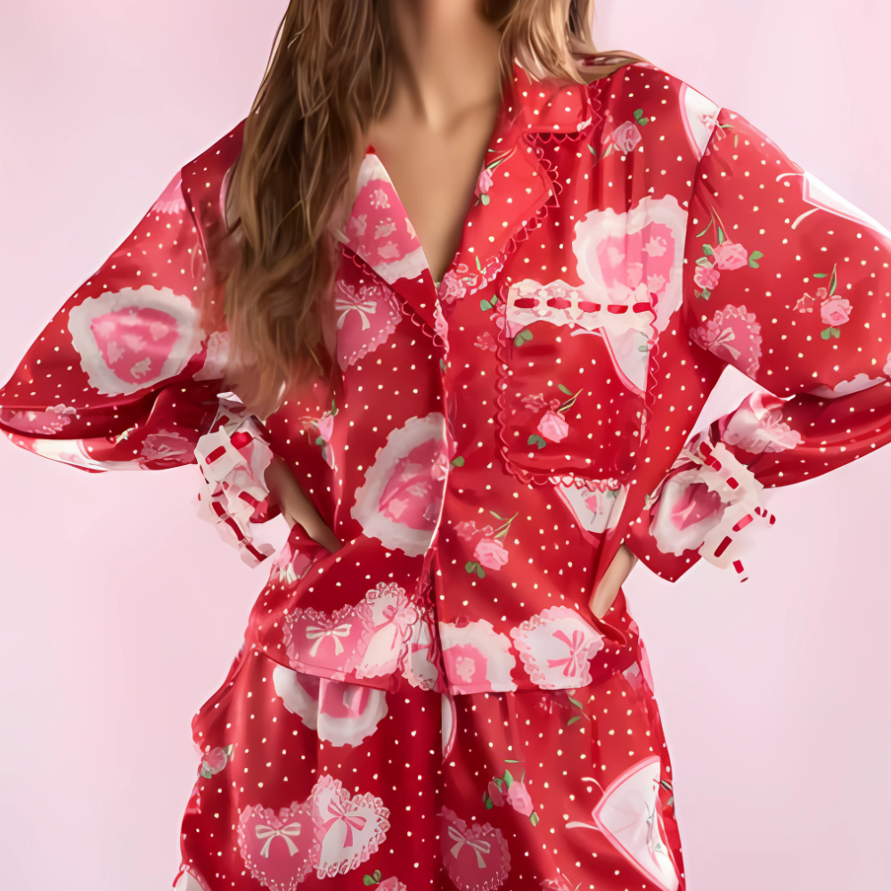 Heart Print Valentine's PJ Set