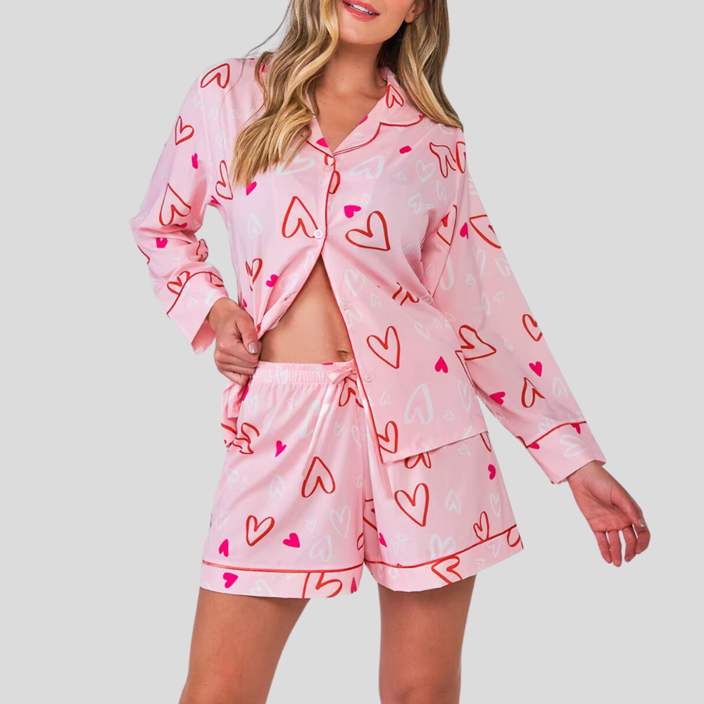 Love print pyjama set