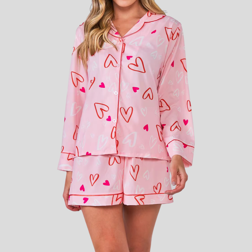 Love print pyjama set