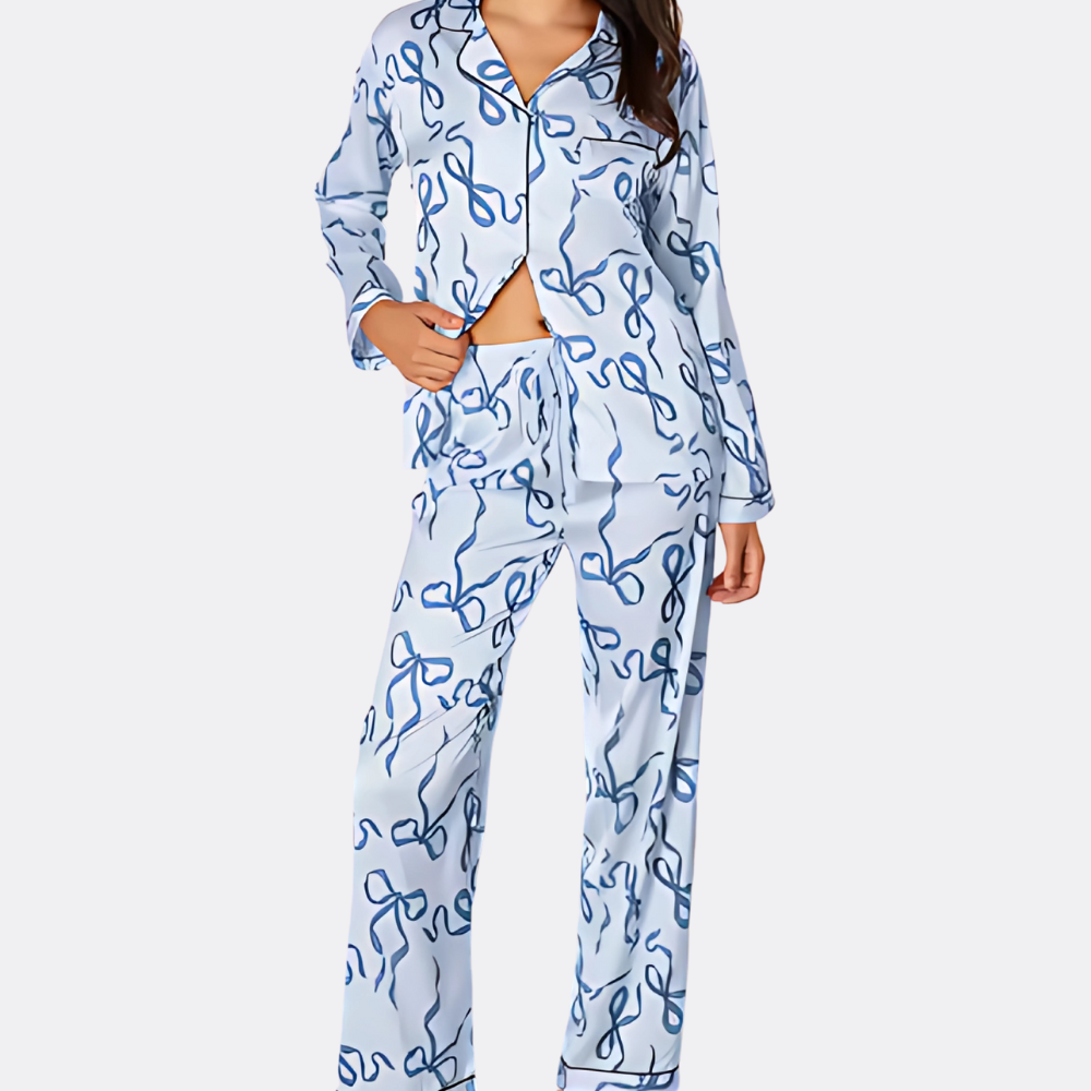 Print Loungewear Silk Set