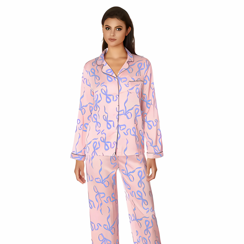 Print Loungewear Silk Set