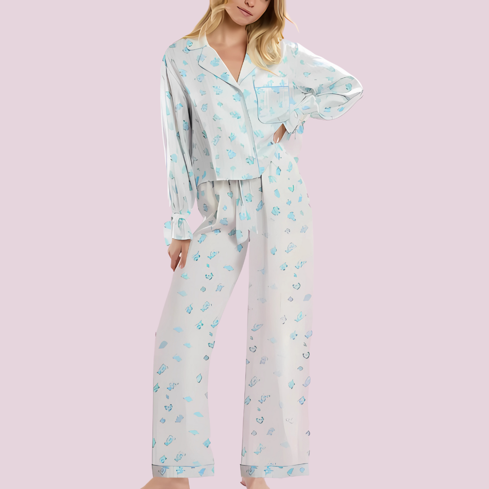 Floral Print Long Sleeve PJ Set