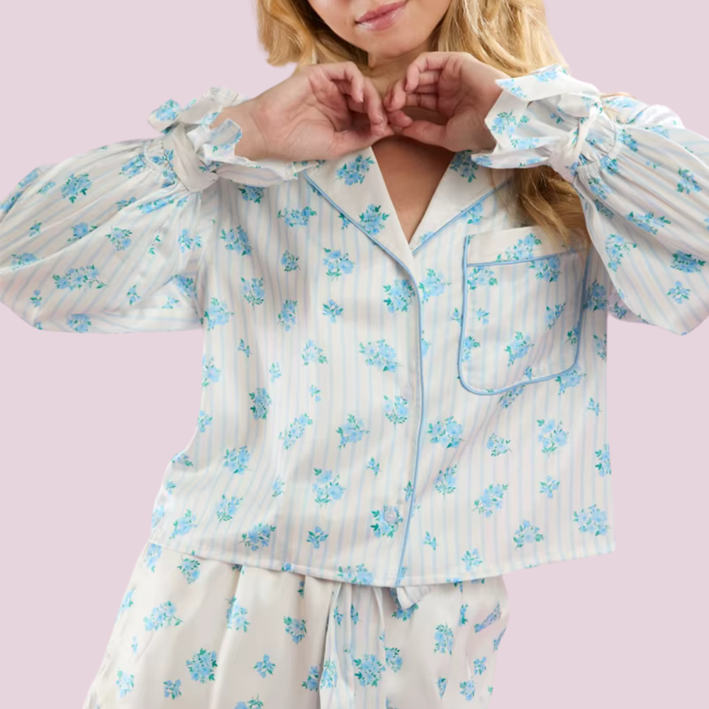 Floral Print Long Sleeve PJ Set