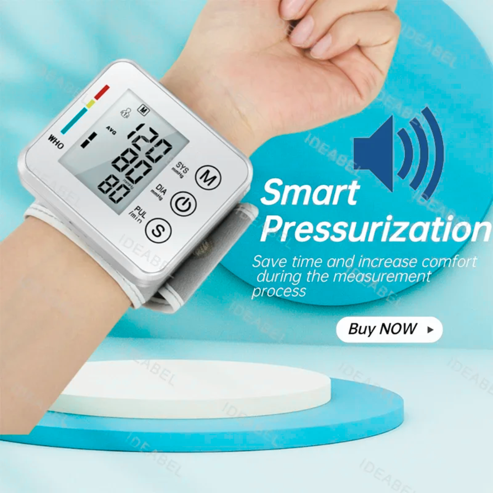 Smart Wrist Blood Pressure Monitor (White)