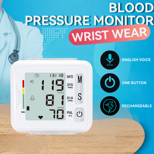 Smart Wrist Blood Pressure Monitor (White)