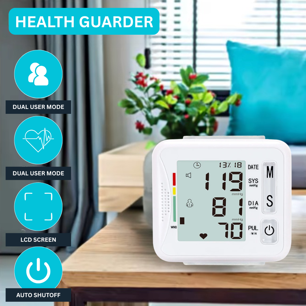 Smart Wrist Blood Pressure Monitor (White)