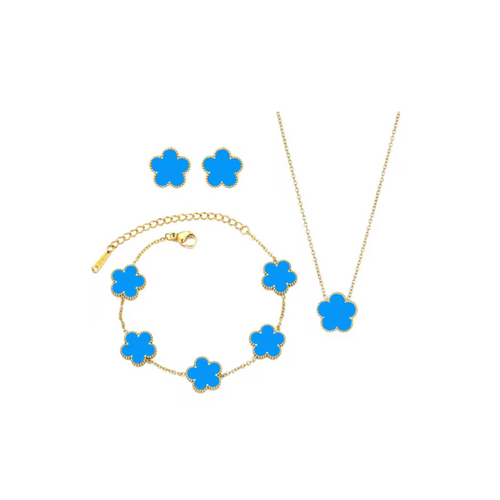 Clover 3 piece set (1 leaf) Gold