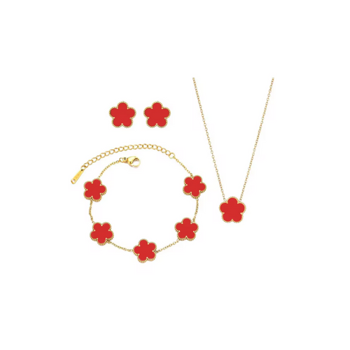 Clover 3 piece set (1 leaf) Gold