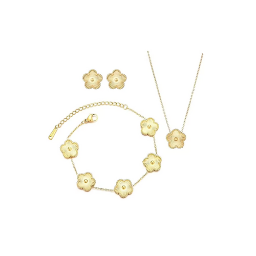 Clover 3 piece set (1 leaf) Gold