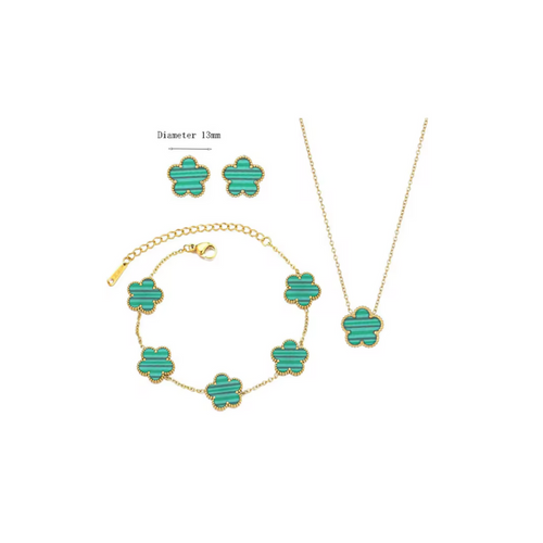 Clover 3 piece set (1 leaf) Gold