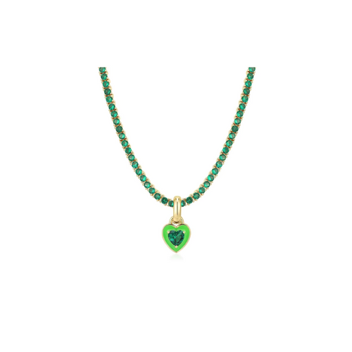 The Heart Pendant Necklace Green