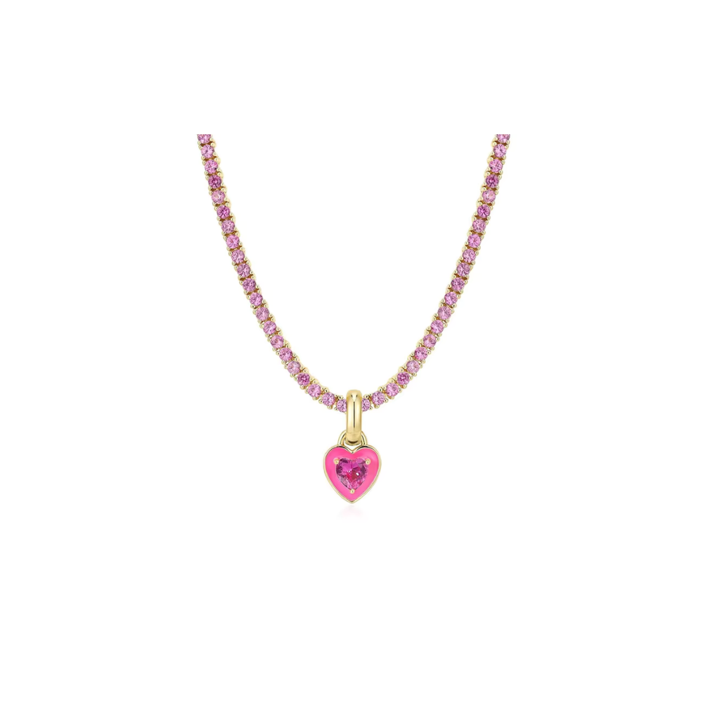 Collier Pendentif Coeur Rose