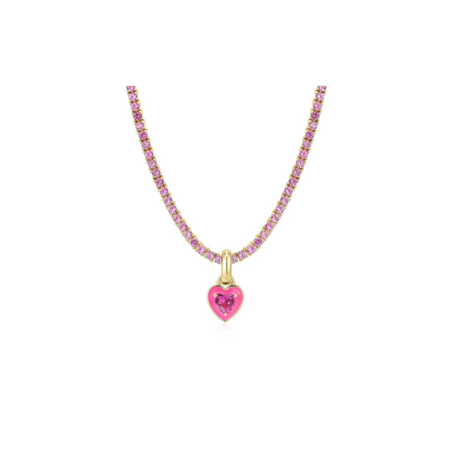 The Heart Pendant Necklace Pink