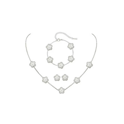 Clover 3 piece set (5 leaves) Silver