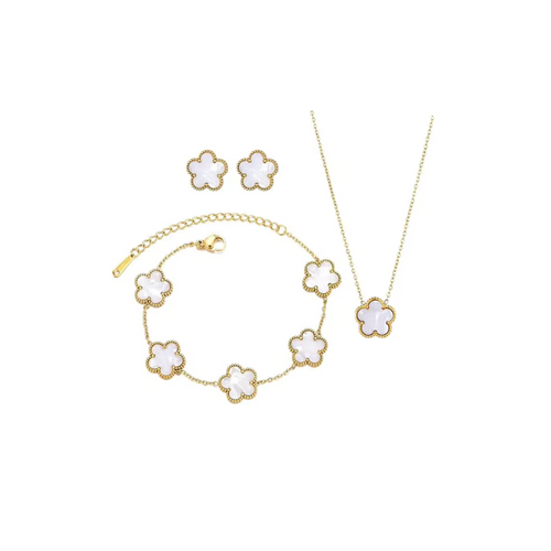 Clover 3 piece set (1 leaf) Gold